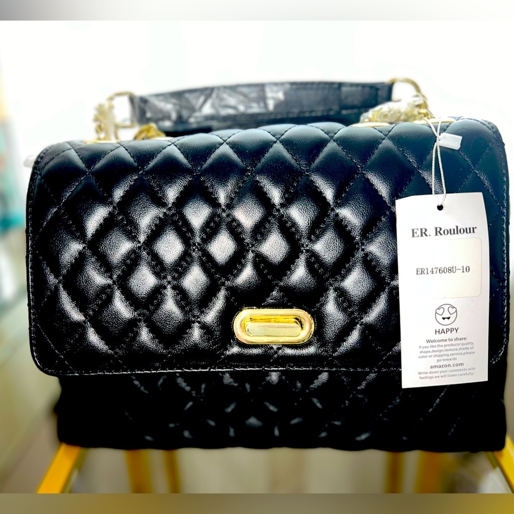 Black Quilted Crossbody/Shoulder Handbag
